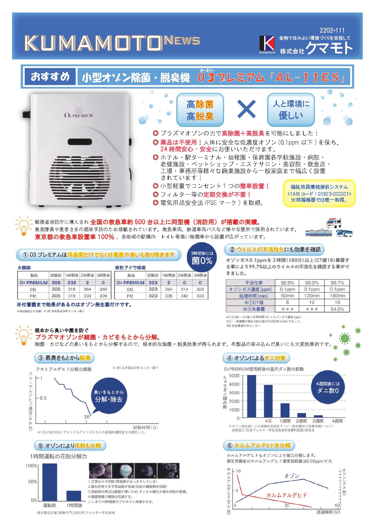 コロナ対策 オゾン発生器 オゾン除菌脱臭器 O3プレミアム AL-11ES②